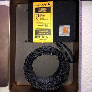 CARHARTT Nylon Wallet and Belt Gift Set in Collectible Tin Black/Black XL | NWT